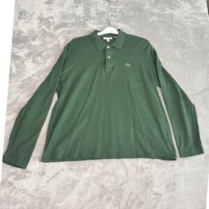 Lacoste Classic Fit‎ Long Sleeve Green Polo Shirt Men's US XXL